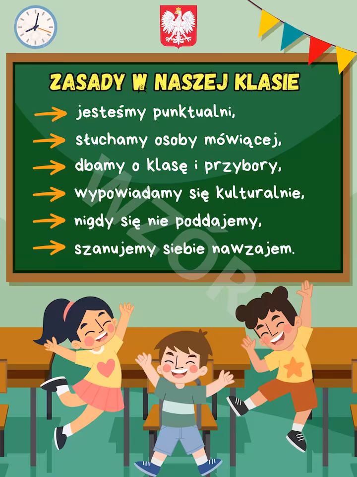 Plakat - Zasady w naszej klasie
