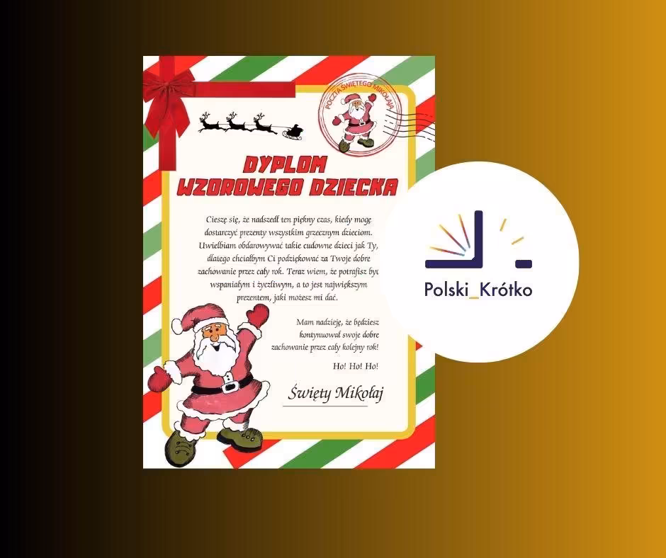 Personalizowany dyplom od św. Mikołaja