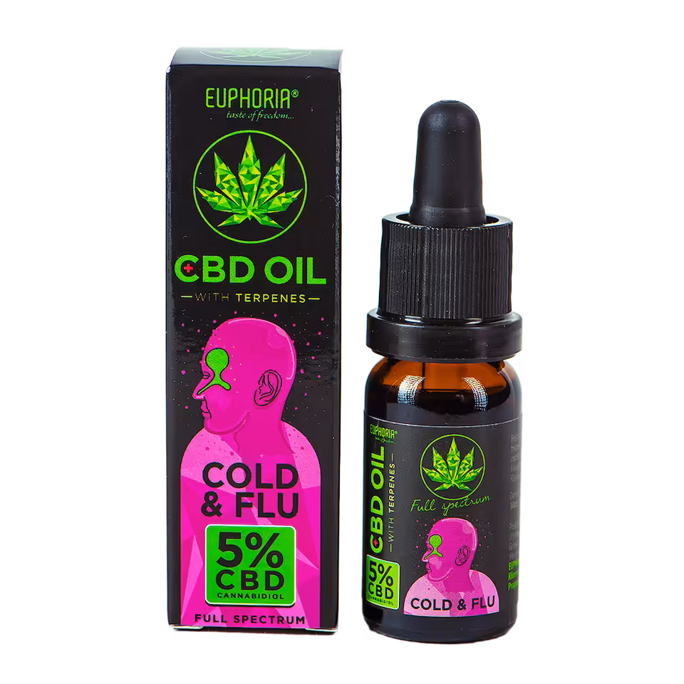 Euphoria CBD 5% Cold & Flu Olejek konopny z terpenami 10 ml Full Spectrum