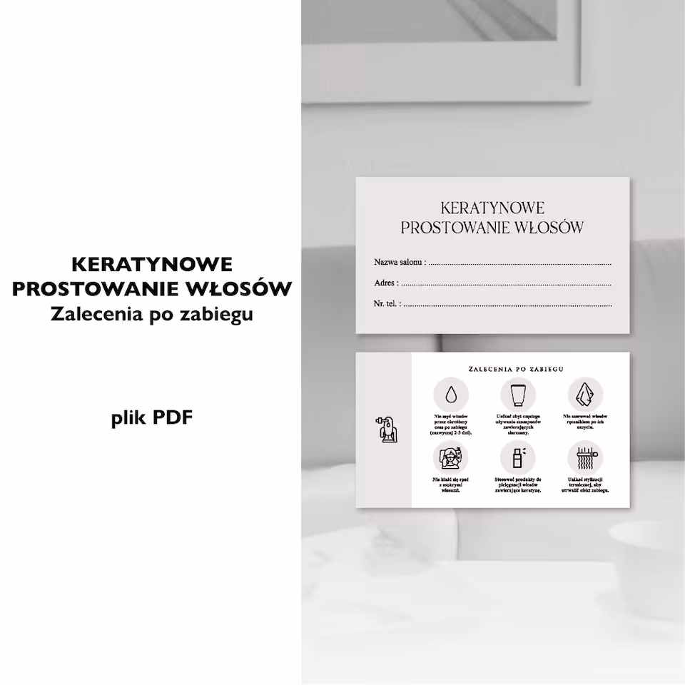 KERATYNOWE PROSTOWANIE WŁOSÓW - zalecenia po zabiegu