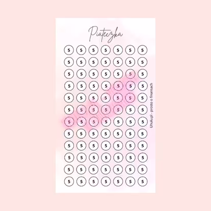 Wyzwanie finansowe piąteczka  pink A6 PDF do druku