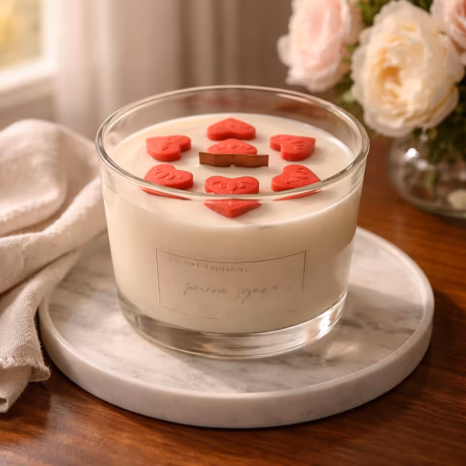 Świeca sojowa "Jesteś miłościa mojego życia" - biała herbata z figą