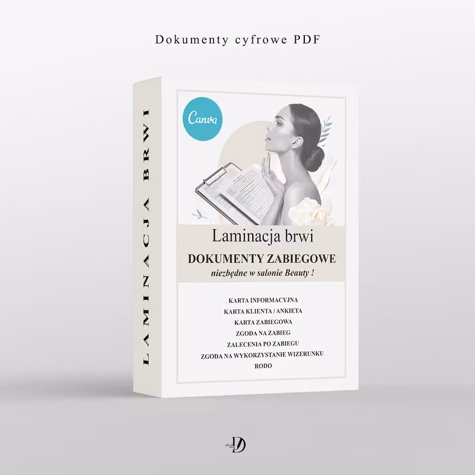 LAMINACJA BRWI - CANVA (edycja) - zestaw dokumentów zabiegowych