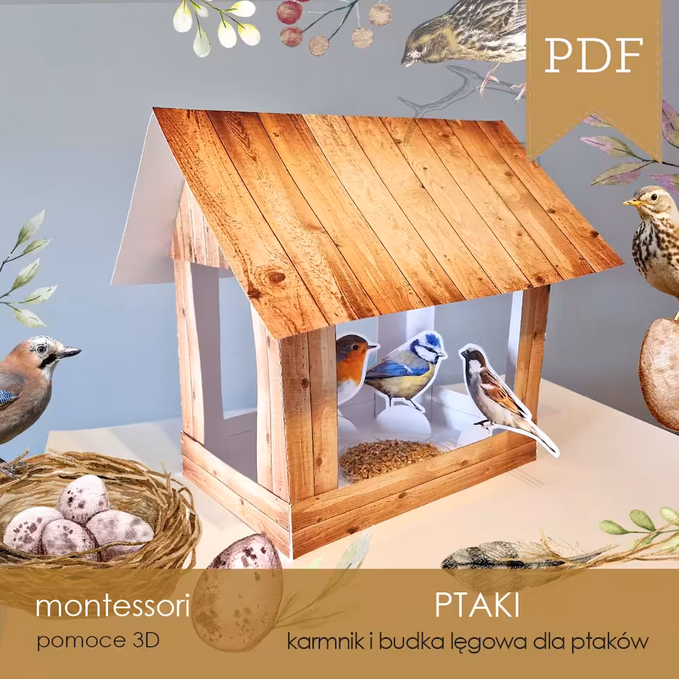 Ptaki - Karmnik i budki dla ptaków 3D