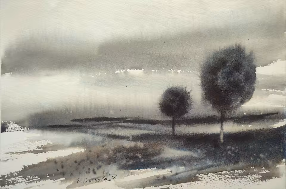 Akwarela "Abstract landscape 7" / 89