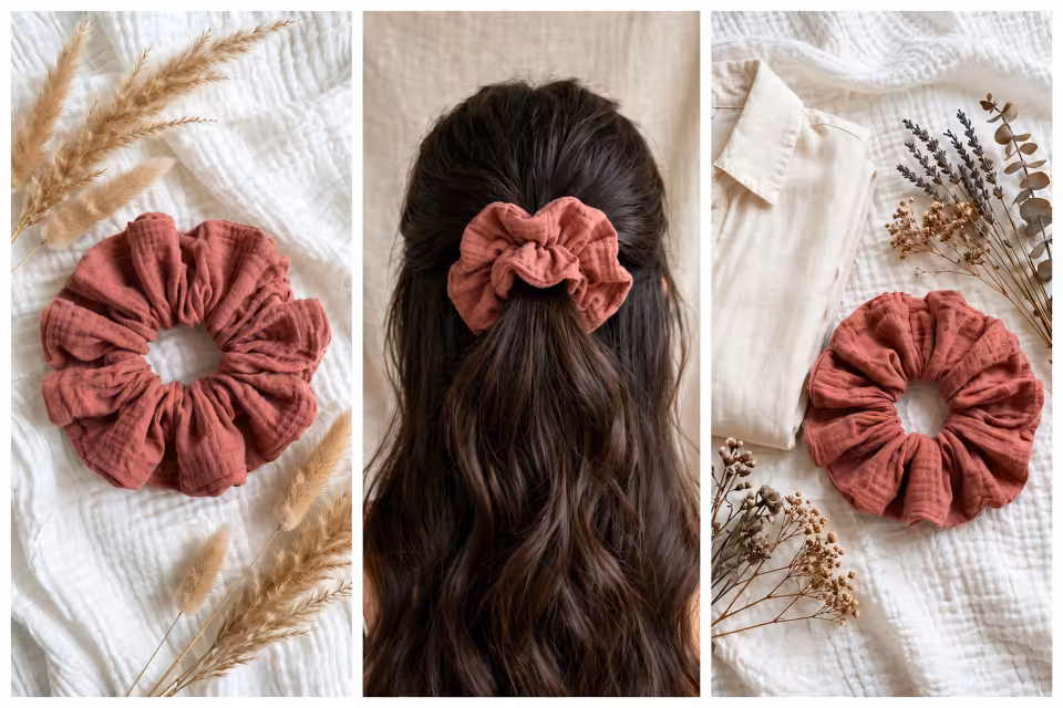 BRAZOWY FIOLET średnia - scrunchie -SOFT