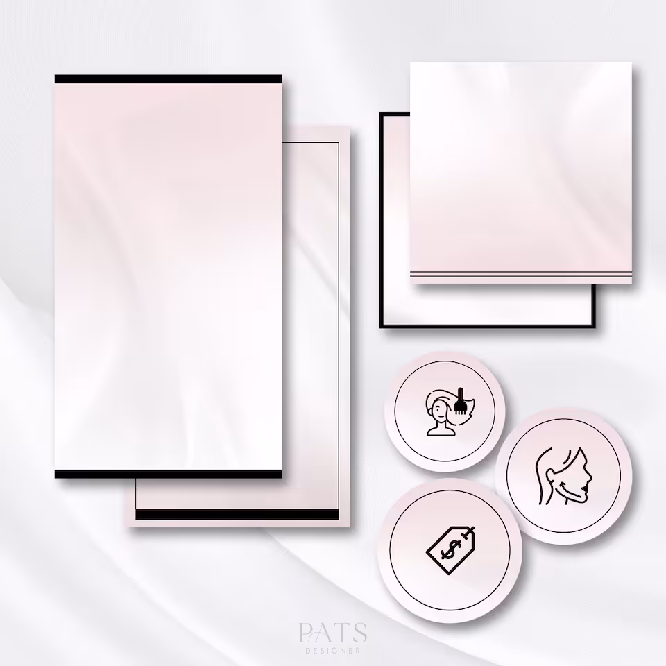 Jasny róż+czerń - pakiet grafik