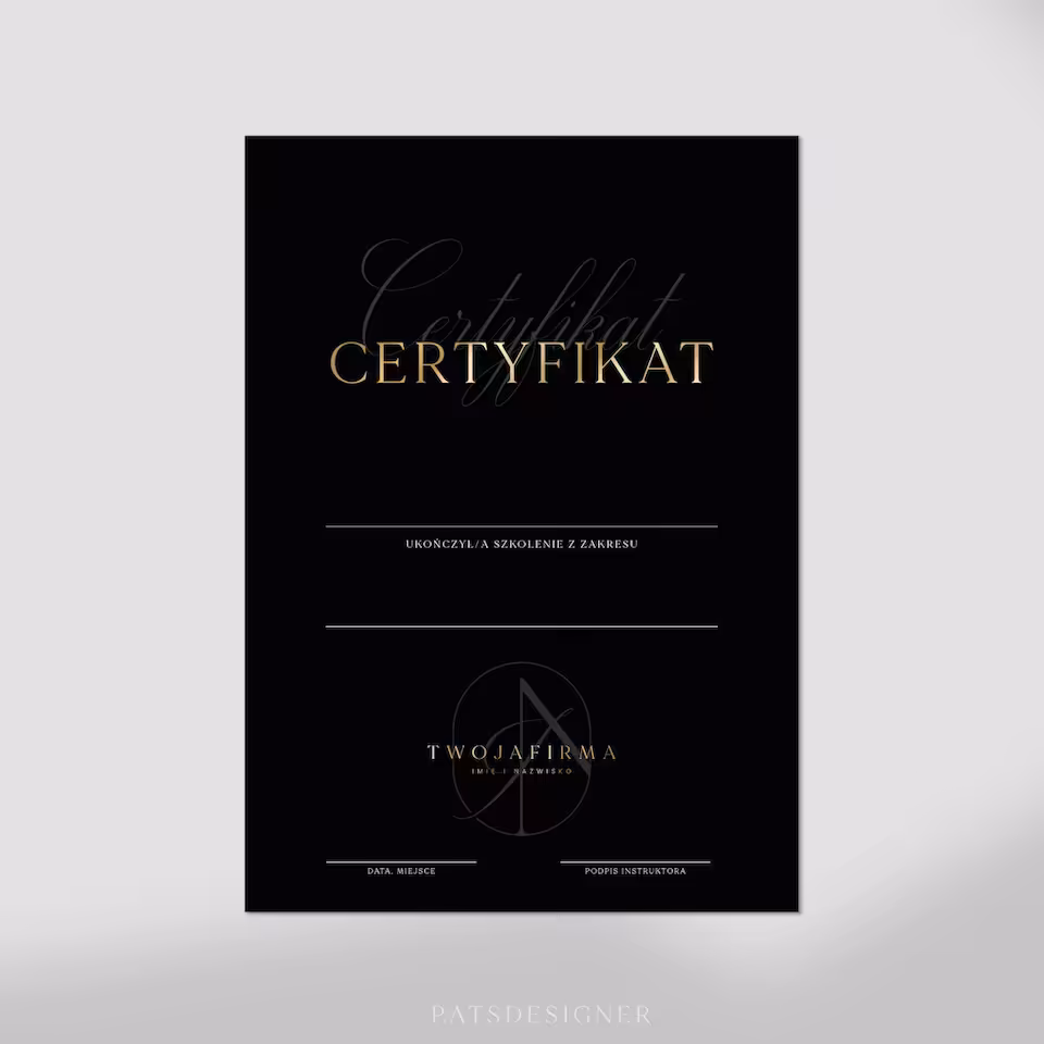 Certyfikat CLASSY pion - czarny