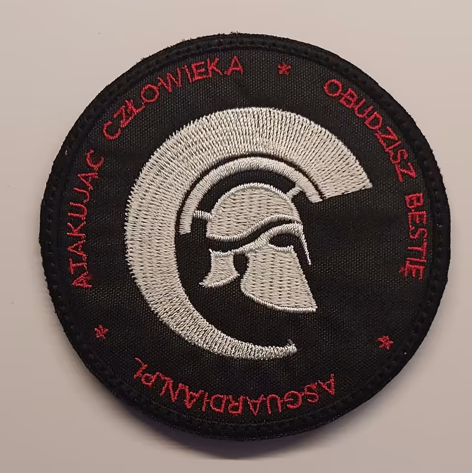 Naszywka ASGUARDIAN.PL okrągła 90mm gladiator, legionista, spartanin