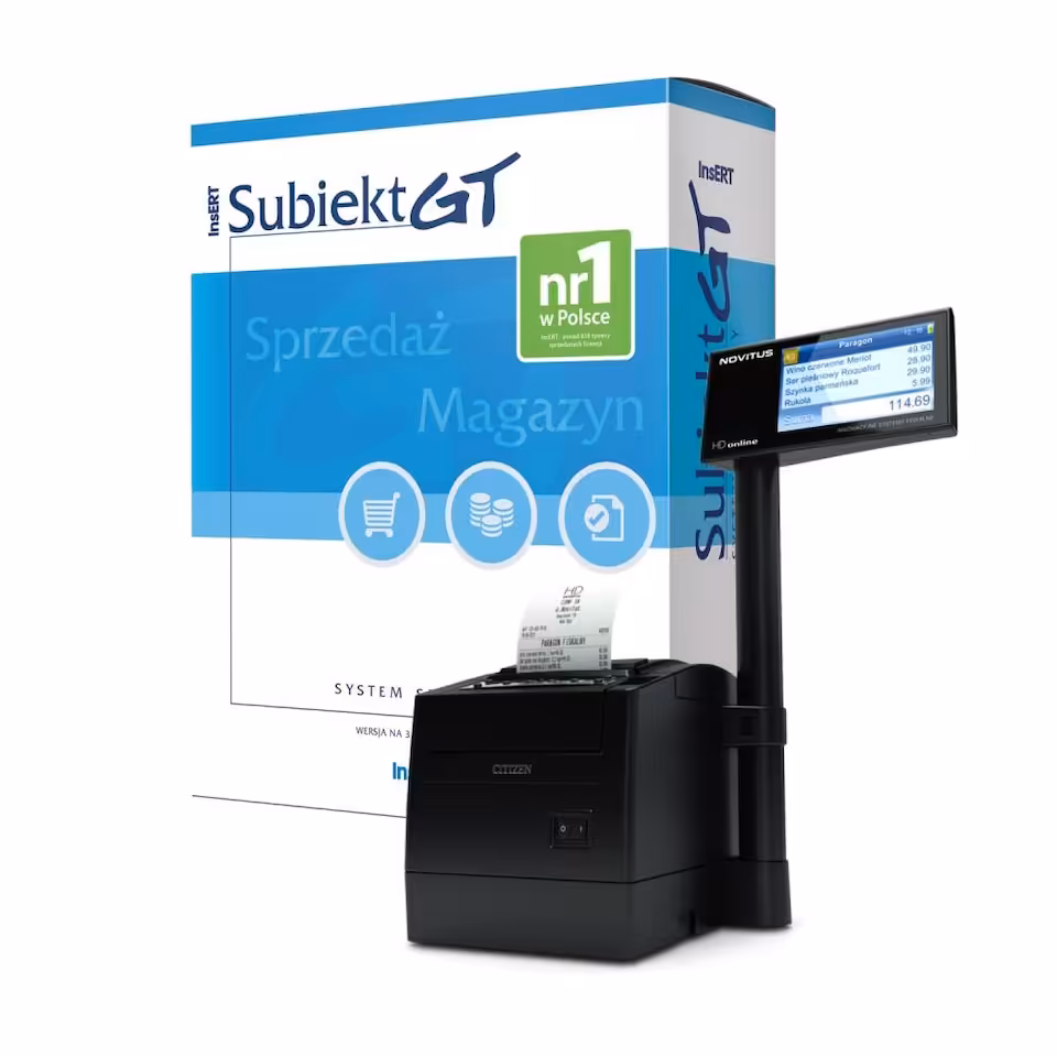 Subiekt GT z drukarką fiskalną Novitus HD II Online