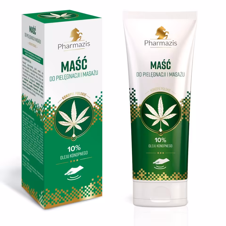 Maść do pielęgnacji i masażu 10% oleju konopnego PHARMAZIS 222ml