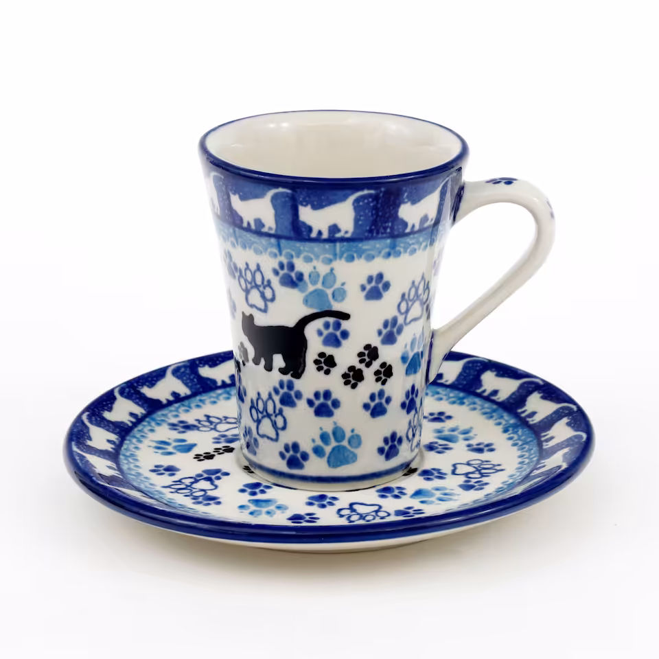 Filiżanka i spodek espresso 0,11l 1771X Czarny kot