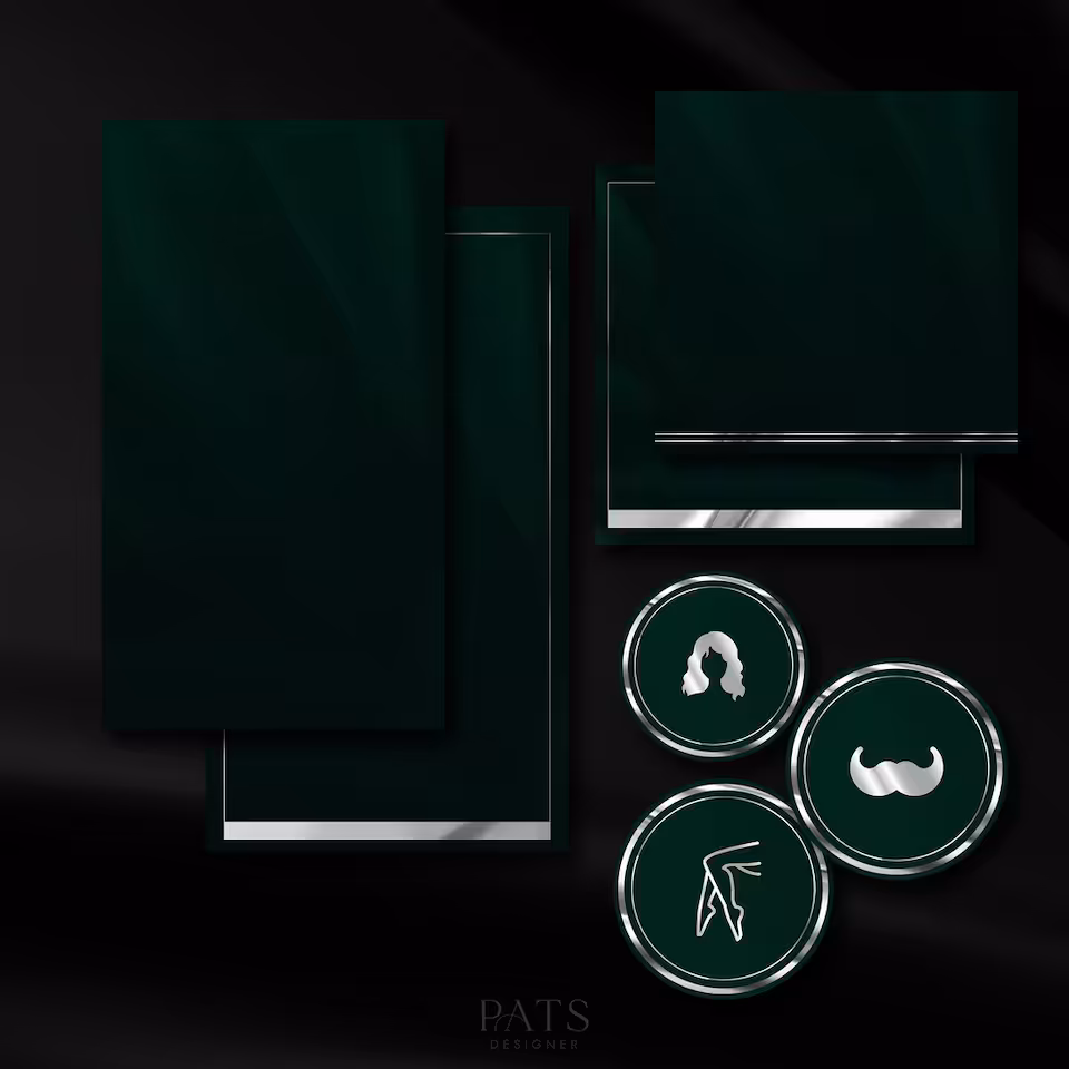 Zielona satyna+srebro - pakiet grafik