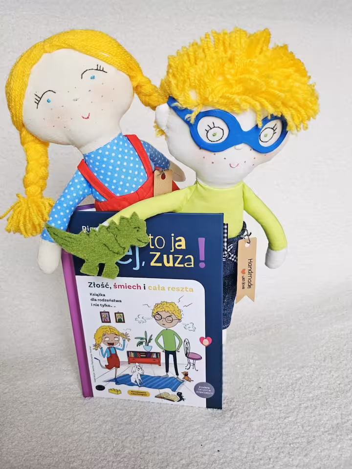 Zestaw lalka Zuza, lalka Franek i książka "Hej, to ja Zuza!"
