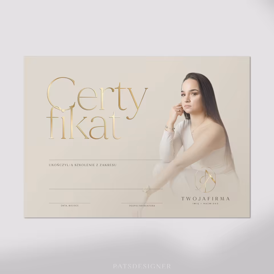 Certyfikat ze zdjęciem - wzór 2