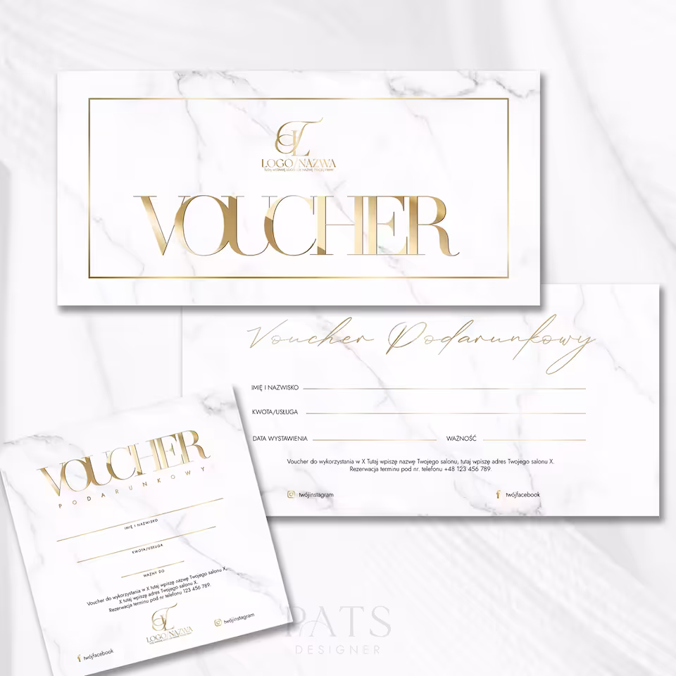 Voucher - biały marmur