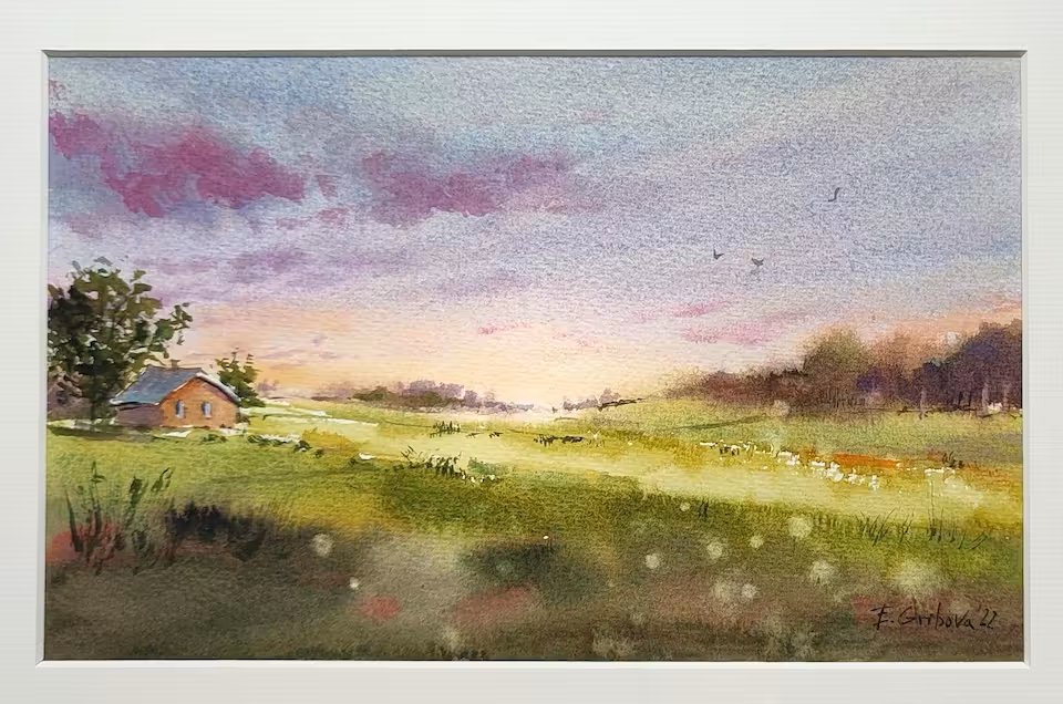 Akwarela "Sunset clouds" / 189