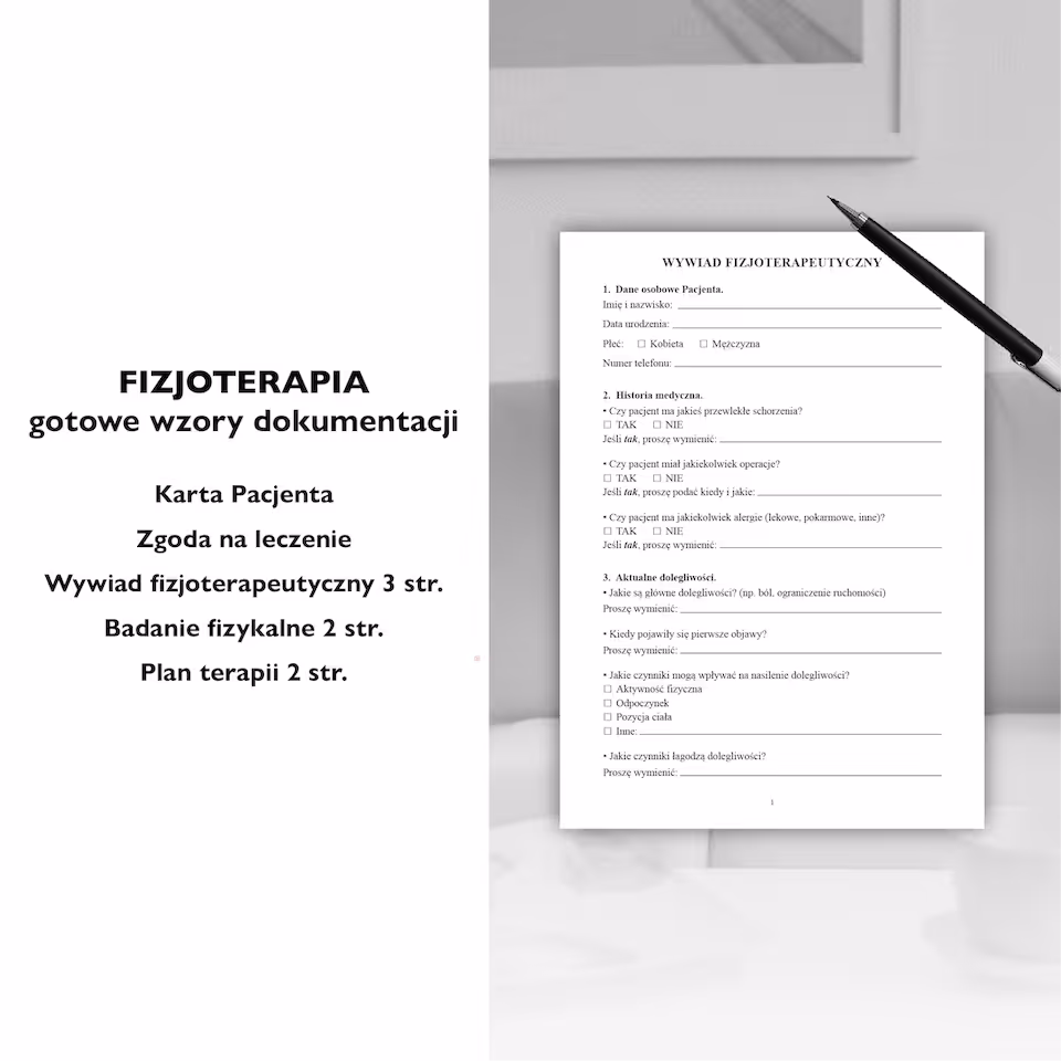 FIZJOTERAPIA pakiet dokumentacji