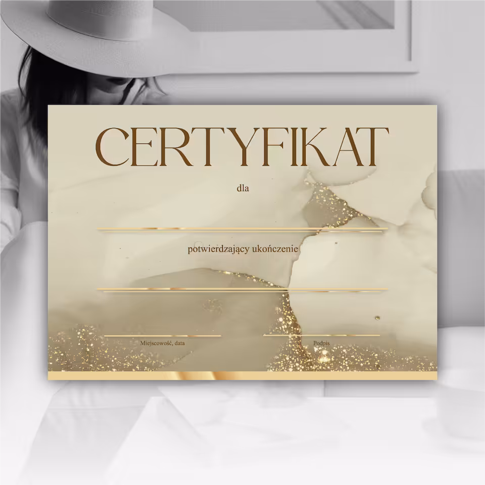 GOTOWY WZÓR CERTYFIKATU 03 - plik PDF A4