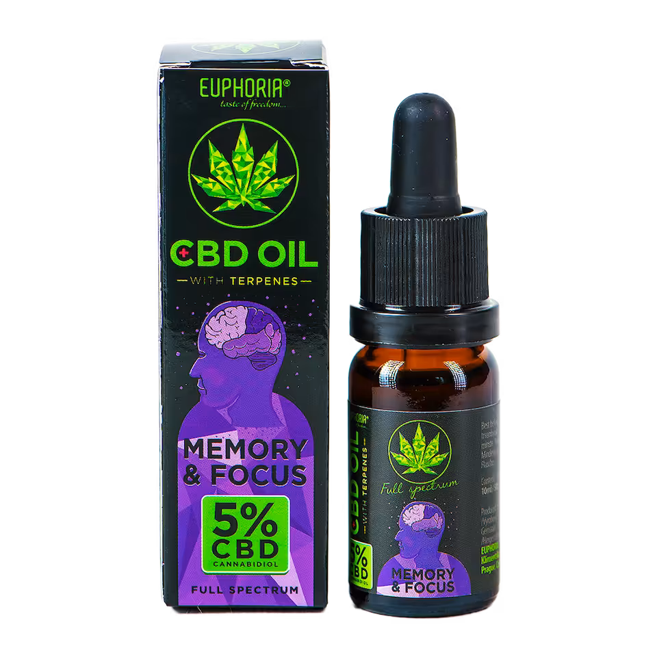 Euphoria CBD 5% Memory & Focus Olejek konopny z terpenami 10 ml Full Spectrum