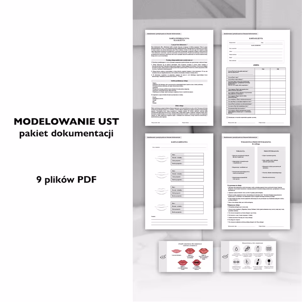 MODELOWANIE UST dokumenty zabiegowe PAKIET