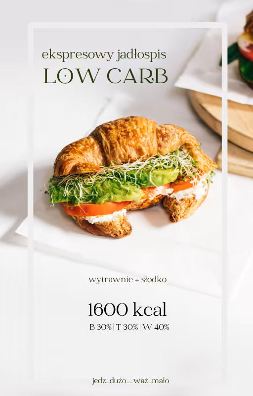 LOW CARB | WYSOKOBIAŁKOWA | EKSPRESOWA | 1600 kcal