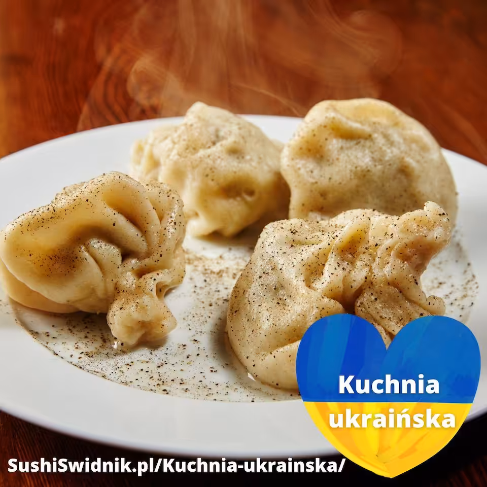Kuchnia ukraińska - Pielmieni z mięsem wieprzowym/drobiowym15 sztuk z rosołem