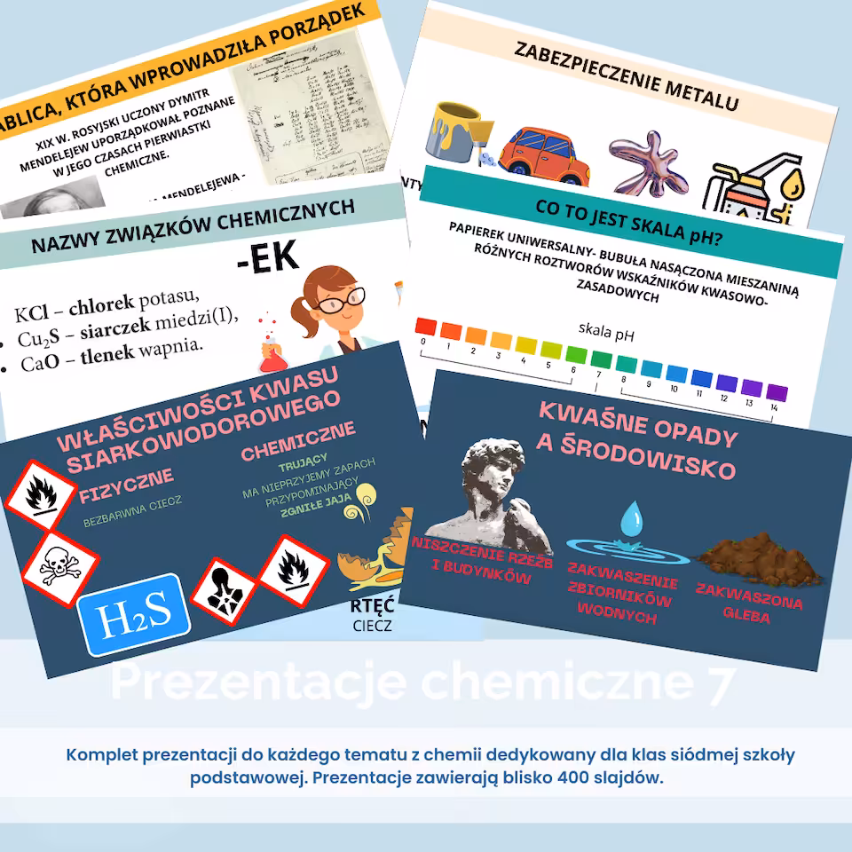Prezentacje chemiczne - chemia dla klasy 7