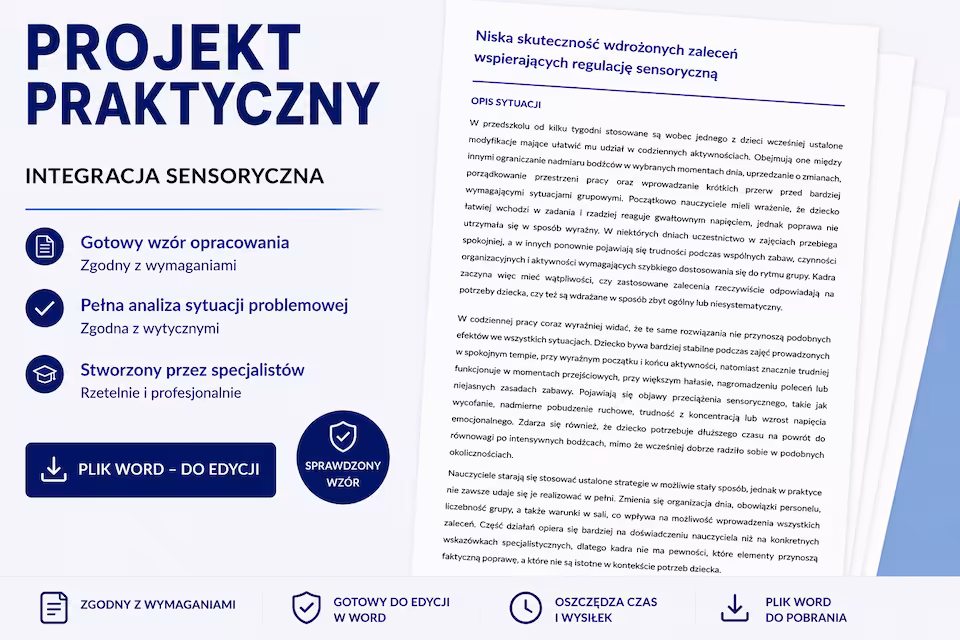 Projekt praktyczny -  Integracja sensoryczna