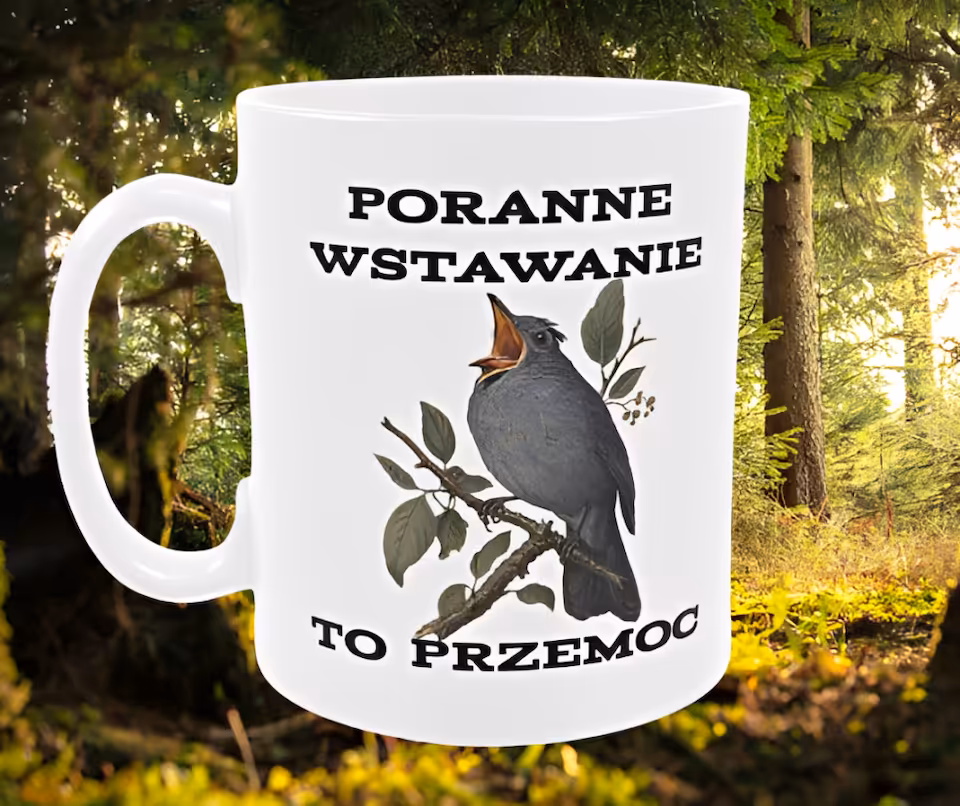 Kubek 330 ml Sarnodzieło Poranne wstawanie to przemoc