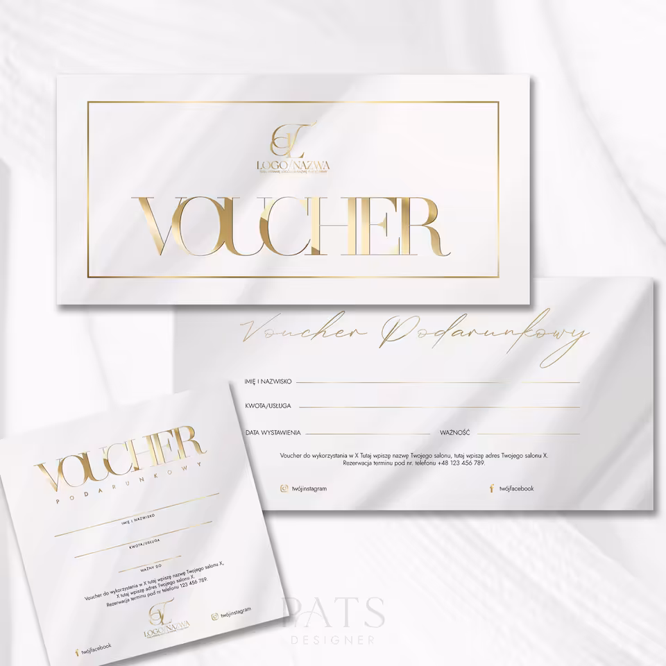 Voucher - biała satyna