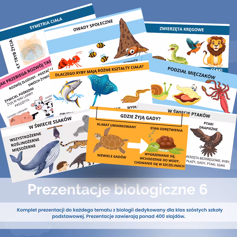 Prezentacje biologiczne - biologia dla klasy 6