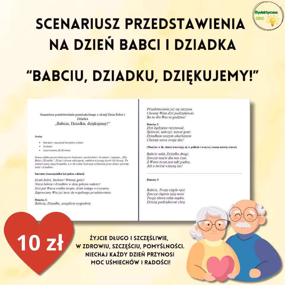 Scenariusz z okazji Dnia Babci i Dziadka "Babciu, dziadku, dziękujemy!"