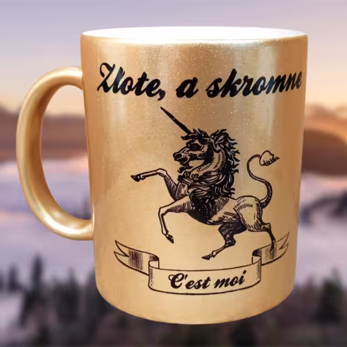 Kubek ceramiczny Sarnodzieło Złote a skromne 330 ml