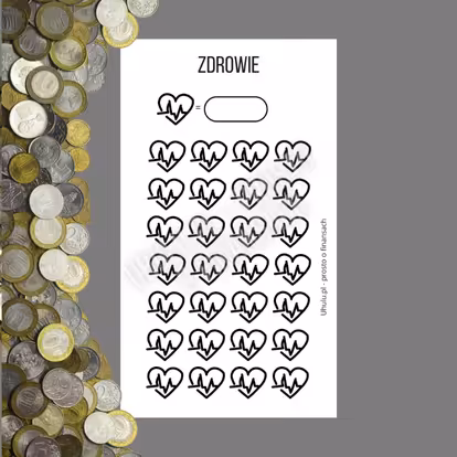 Wyzwanie finansowe zdrowie A6 PDF do druku