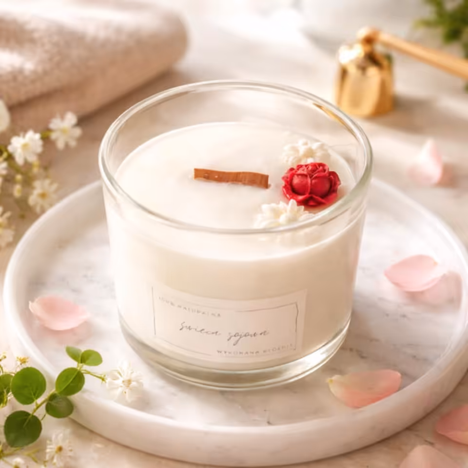 Świeca sojowa "I love you to the moon and back" - róża