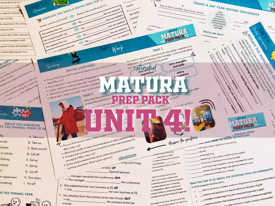 Extended Matura Prep Pack Unit 4 - WORK