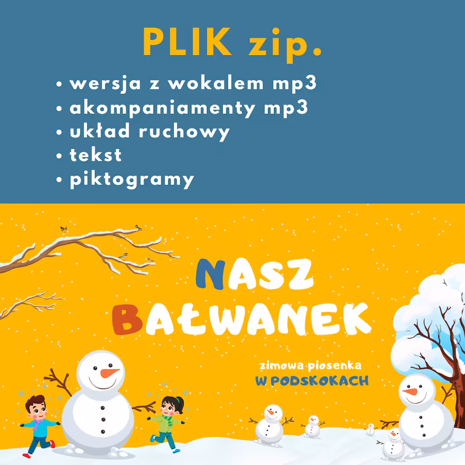 NASZ BAŁWANEK - zimowa piosenka W PODSKOKACH - PEŁEN PAKIET