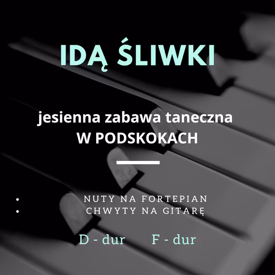 IDĄ ŚLIWKI - nuty na fortepian + chwyty gitarowe