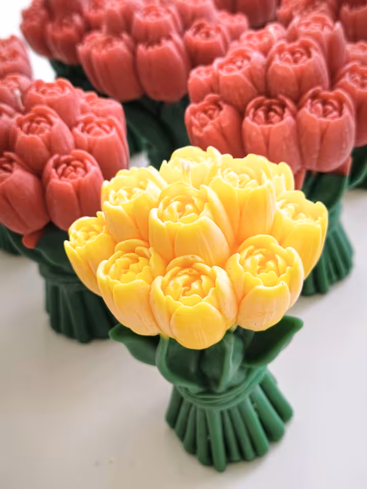 Świeca sojowa "Bukiet tulipanów - żółty"