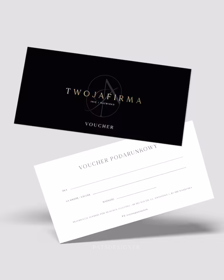 Voucher wzór 1 poziom - czarny