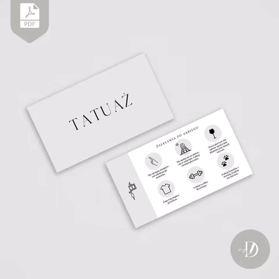 TATUAŻ - dokumenty zabiegowe - zestaw