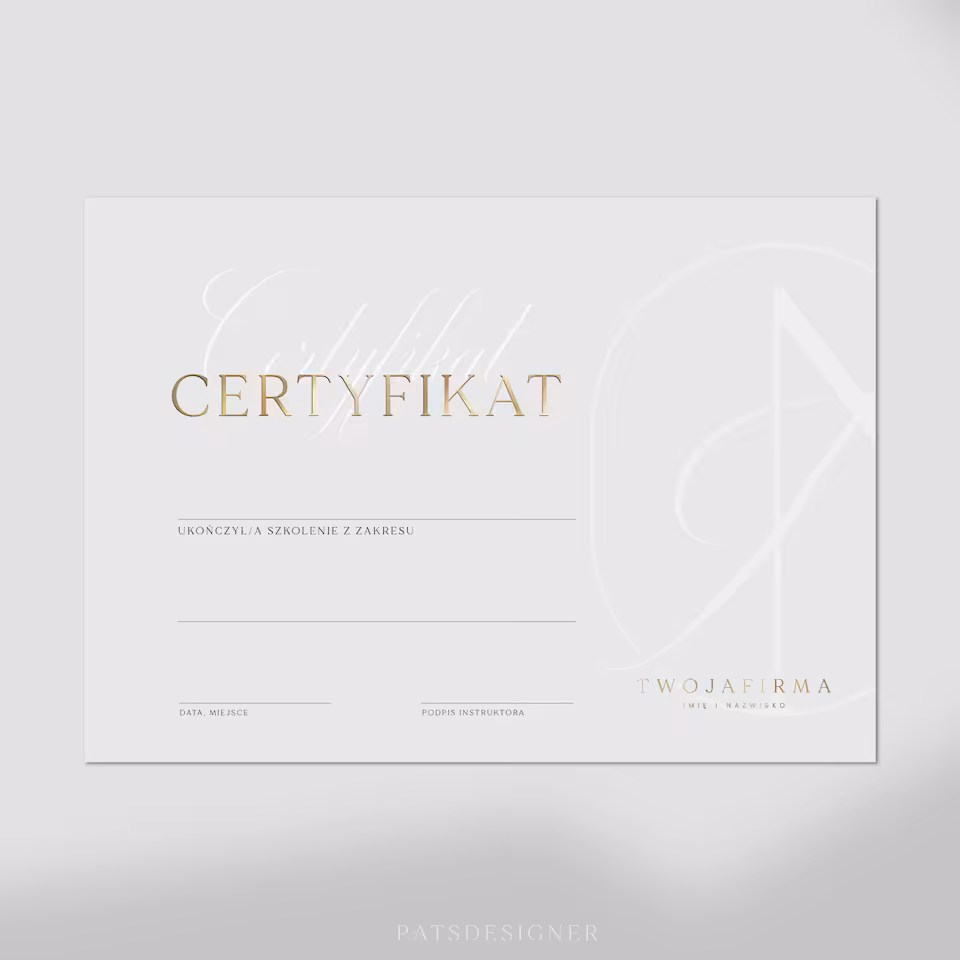 Certyfikat CLASSY poziom - szary jasny