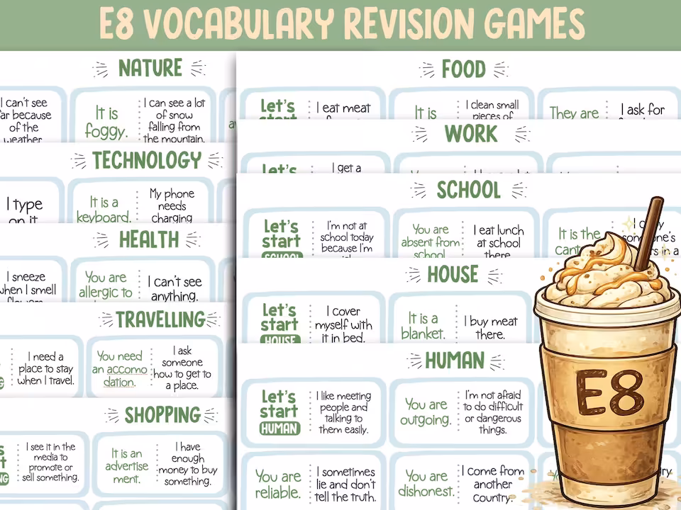 E8 Vocabulary Games