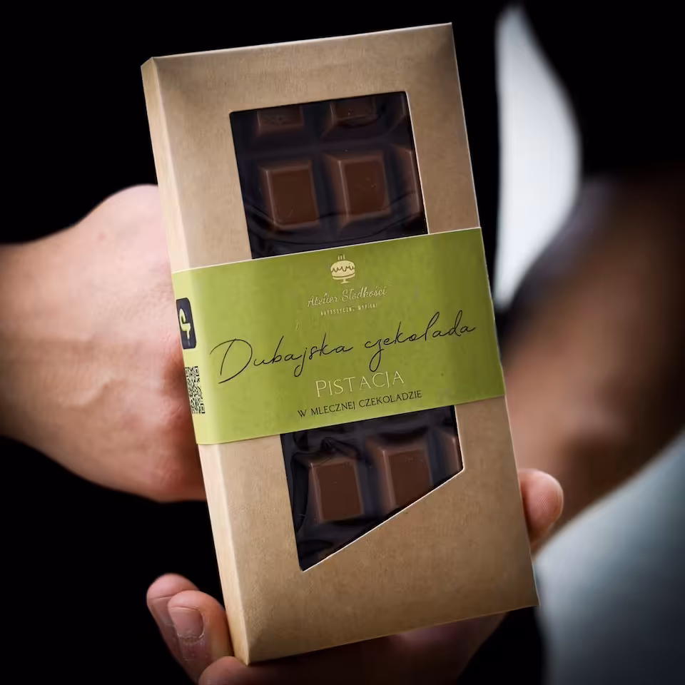Dubajska czekolada pistacjowa w mlecznej czekoladzie