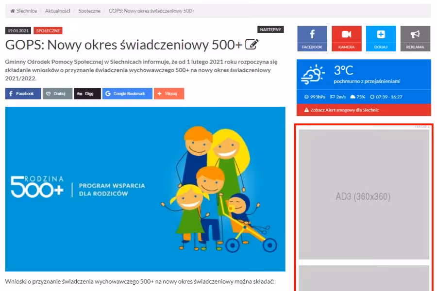 Baner Wariant 3, 360x360, 30 dni