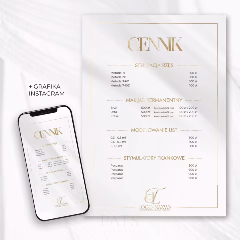 Cennik - biała satyna