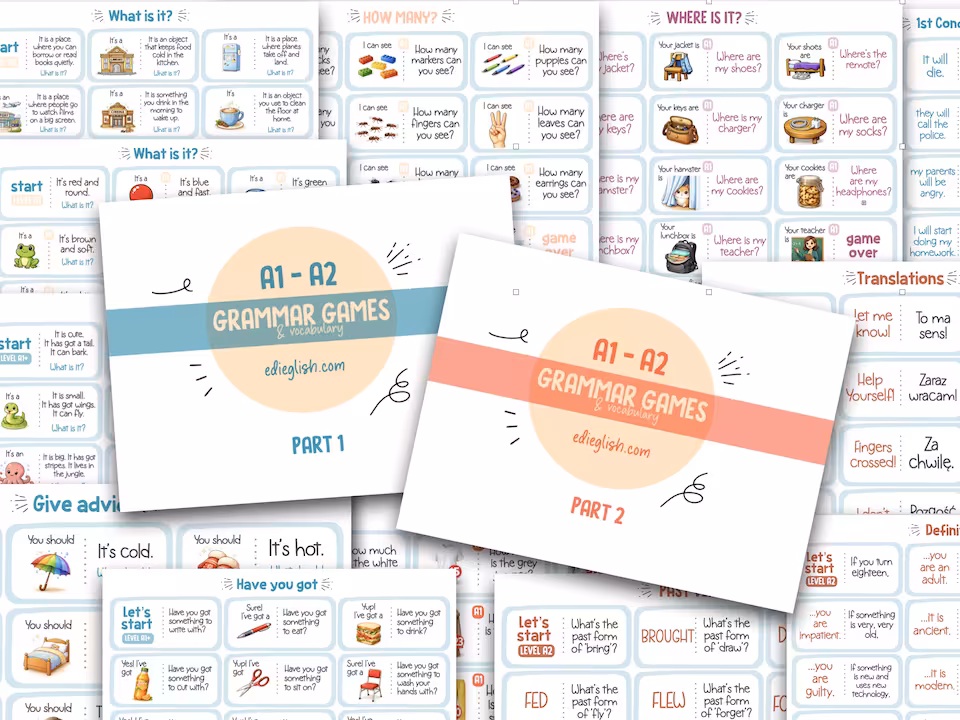 GRAMMAR AND VOCABULARY GAMES A1-A2 part 1&2
