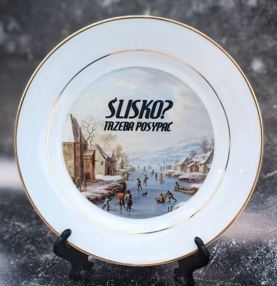 Talerz Sarnodzieło 20 cm Ślisko? Trzeba posypać