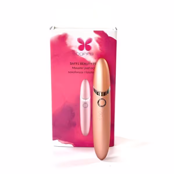 BAFFS różowy BEAUTY PEN Masażer pod oczy sonoforeza i fototerapia / Biały